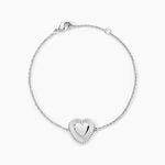Bracelet C&oelig;ur Ardent Argent Blanc - Bracelets fantaisie Femme | Marc Orian