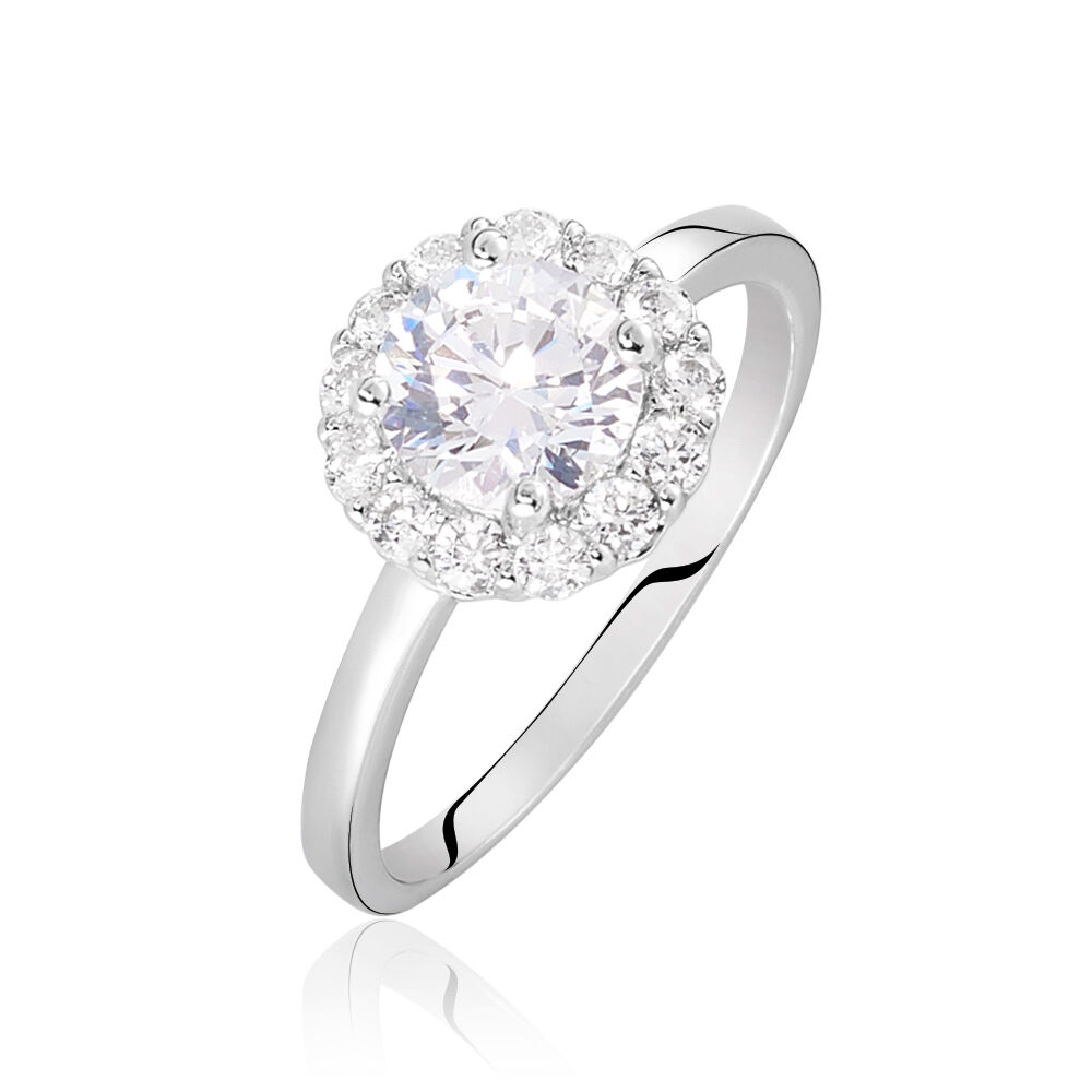 Bague Eternite Argent Blanc Oxyde De Zirconium - Solitaires Femme | Marc Orian