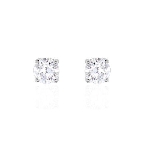 Boucles D'oreilles Puces Victoria Platine Blanc Diamant - Boucles d'oreilles pierres précieuses Famille | Marc Orian