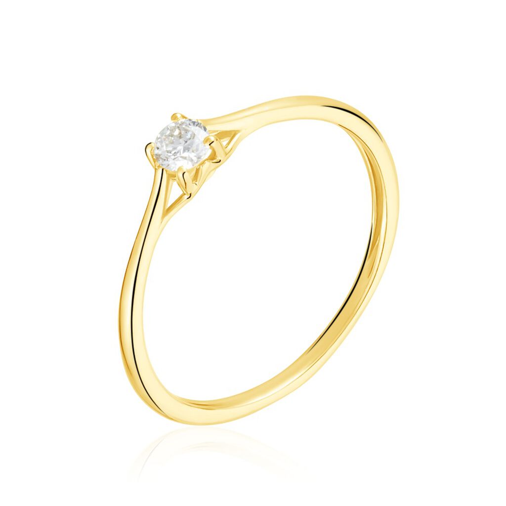 Bague Solitaire Or Jaune Solenia Diamant - Parures de mariage Femme | Marc Orian