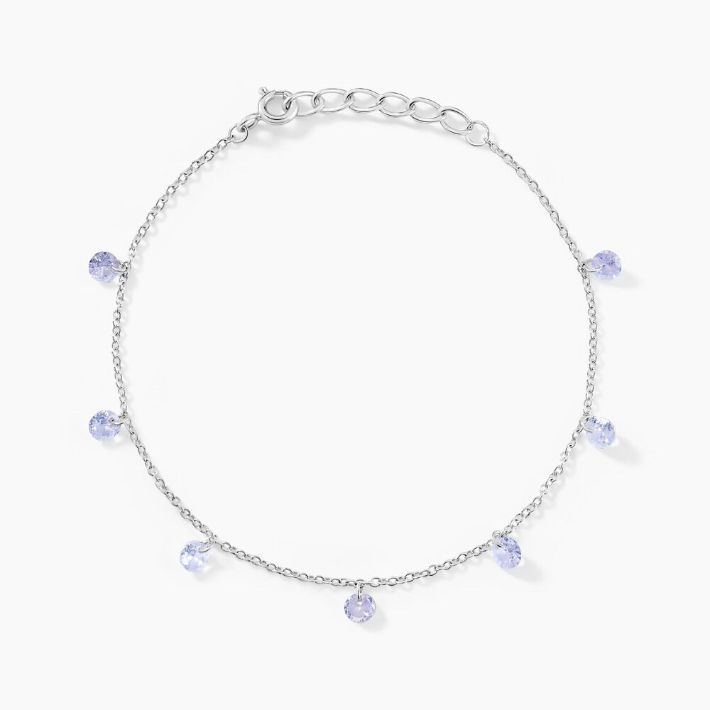 Bracelet Collie Argent Blanc Oxyde De Zirconium - Bracelets fantaisie Femme | Marc Orian