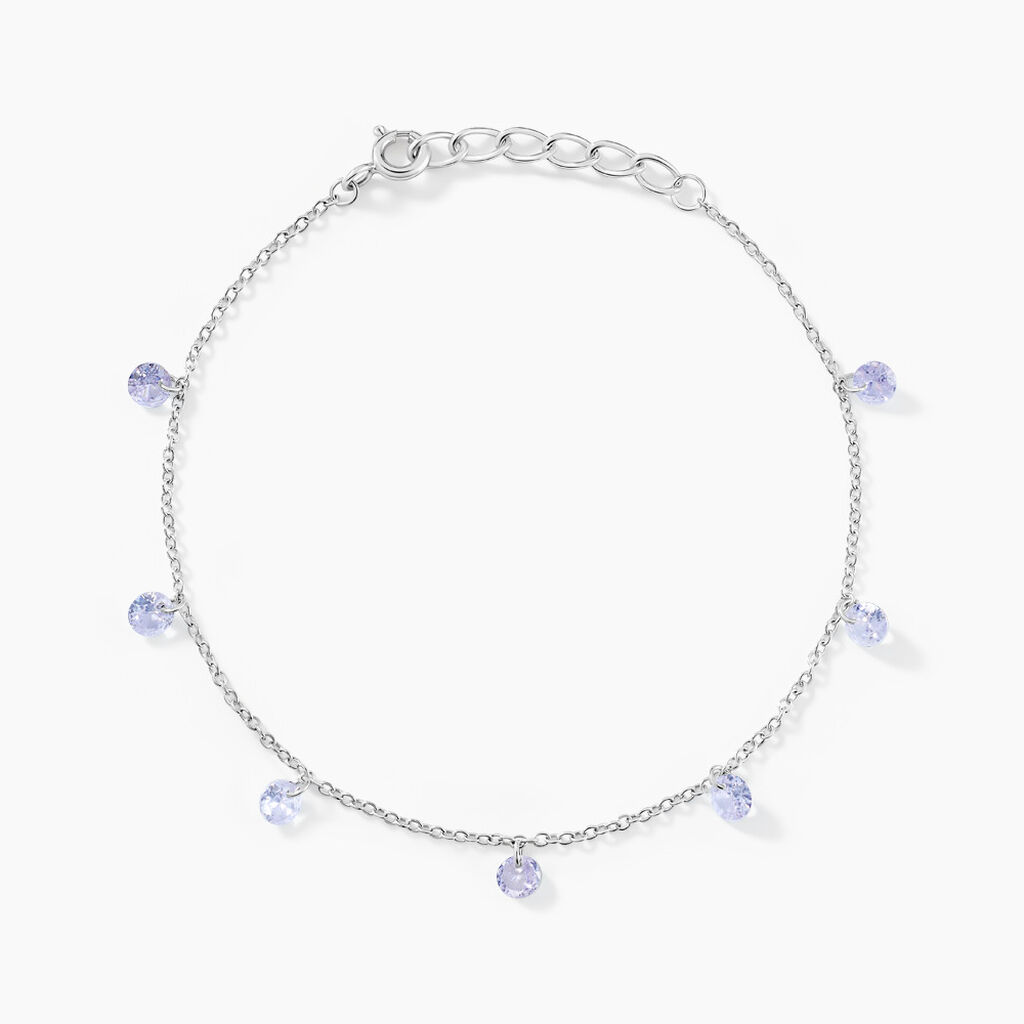 Bracelet Collie Argent Blanc Oxyde De Zirconium - Bracelets fantaisie Femme | Marc Orian