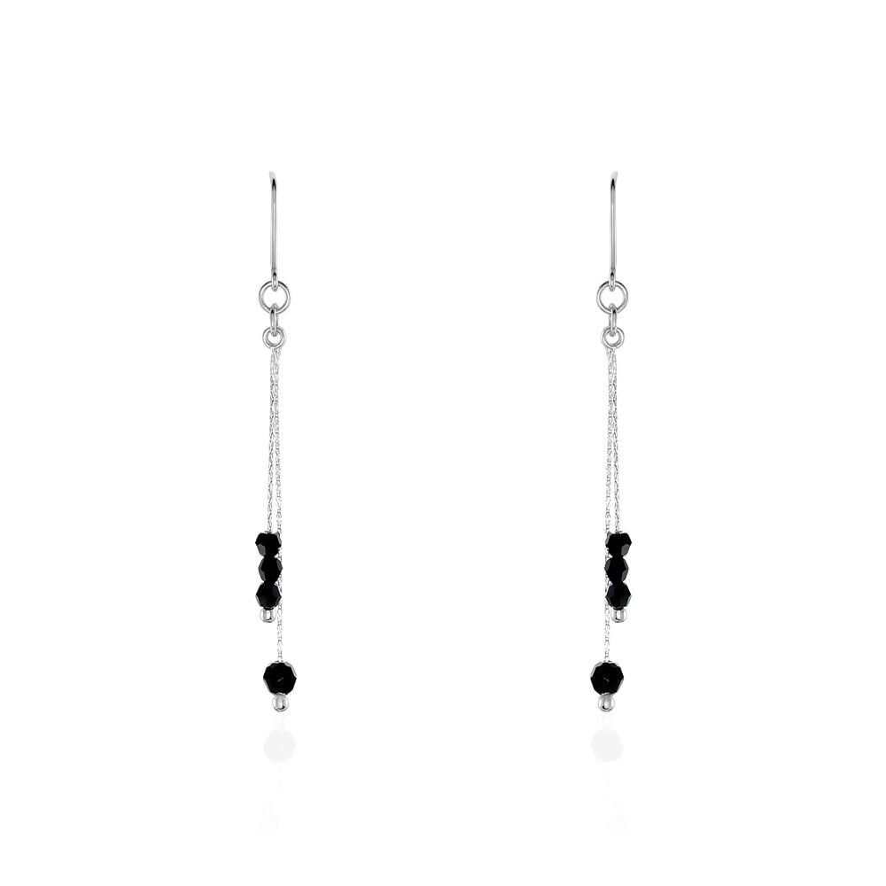 Boucles D'oreilles Pendantes Elisane Argent Blanc Pierre De Synthese - Pendantes Femme | Marc Orian