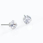 Boucles D'oreilles Puces Eddie Or Blanc Oxyde De Zirconium - Puces Femme | Marc Orian
