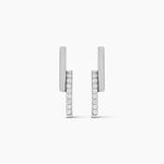 Boucles D'oreilles Puces Kolyane Argent Blanc Oxyde De Zirconium - Puces Femme | Marc Orian