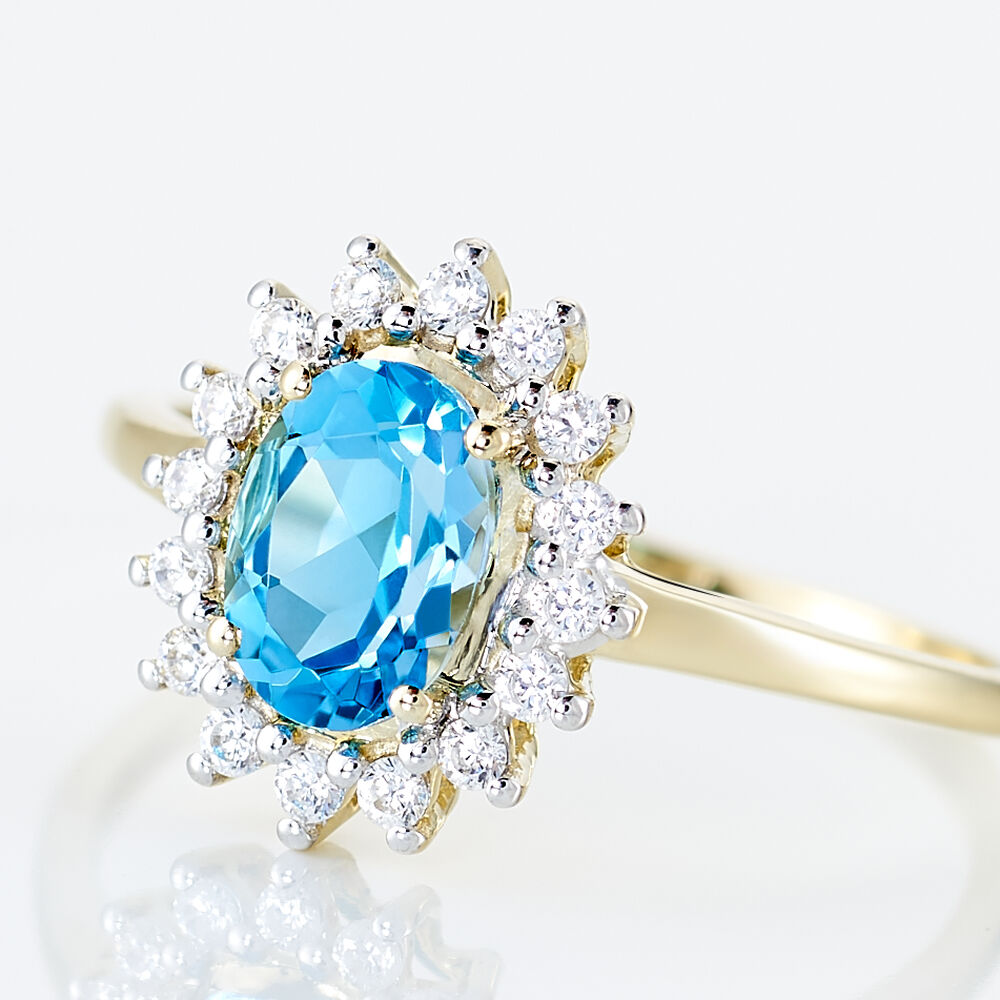 Bague Allande Or Jaune Topaze Et Oxyde De Zirconium - Bagues pierres fines Femme | Marc Orian