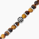 Bracelet Acier Huguesi Boules Oeil De Tigre - Bracelets cha&icirc;nes Homme | Marc Orian