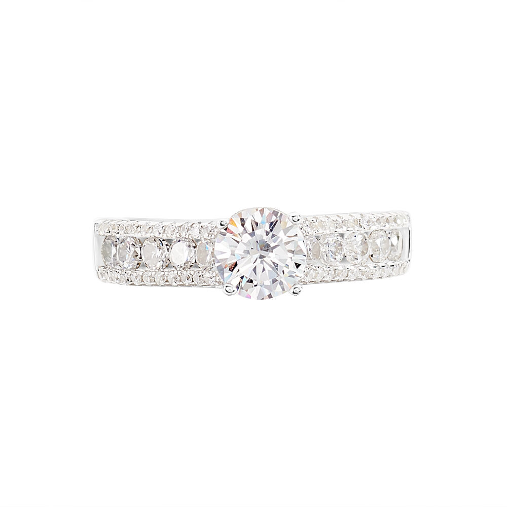 Bague Solitaire Hamane Argent Blanc Oxyde De Zirconium - Solitaires Femme | Marc Orian