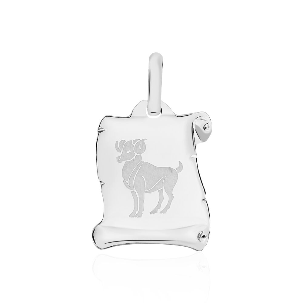 Pendentif Zodiaque Parchemin Argent Blanc - Bijoux personnalisés Famille | Marc Orian