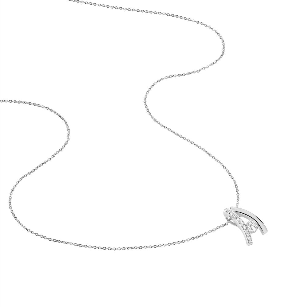 Collier Aliyah Argent Blanc Oxyde De Zirconium - Colliers solitaires Femme | Marc Orian