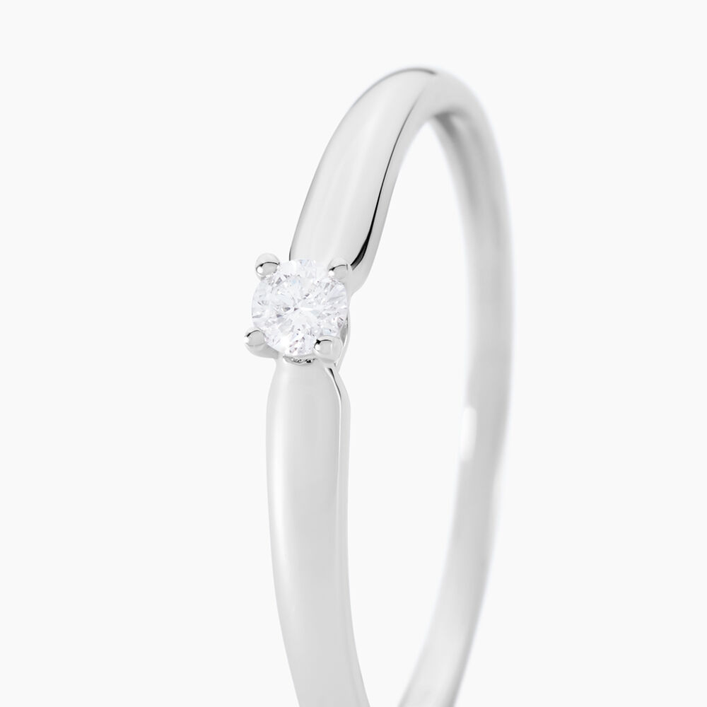 Bague Solitaire Flora Or Blanc Diamant - Solitaires Femme | Marc Orian