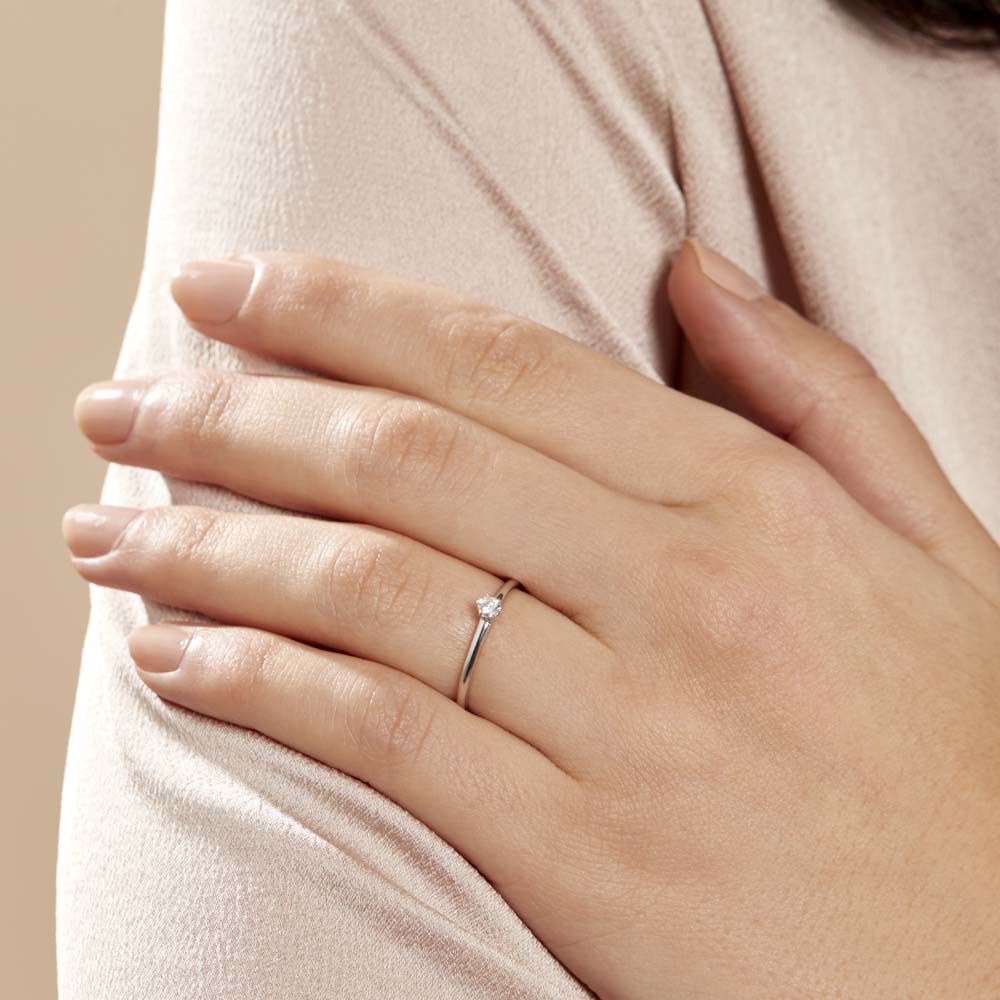 Bague Solitaire Natalia Or Blanc Diamant - Solitaires Femme | Marc Orian