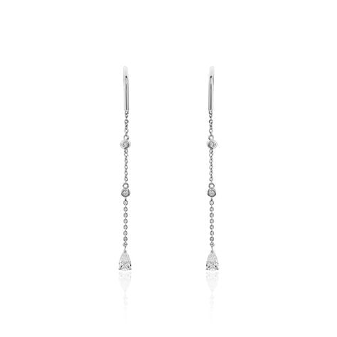 Boucles D'oreilles Pendantes Mascaret Argent Blanc Oxyde De Zirconium - Pendantes Femme | Marc Orian