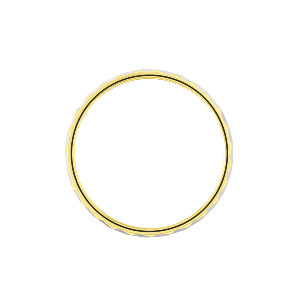 Alliance Epi Fantaisie Ruban Plat Or Bicolore - Alliances duo Unisex | Marc Orian