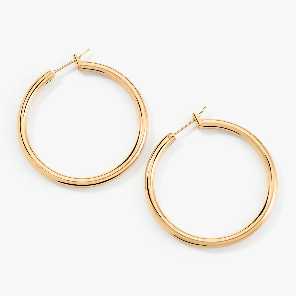 Créoles Adalie Lisse Plaqué Or Jaune - Boucles d'oreilles Créoles Femme | Marc Orian