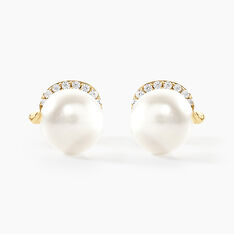 Boucles D'oreilles Puces Lucinda Or Jaune Perle De Culture - Clous d'oreilles Femme | Marc Orian