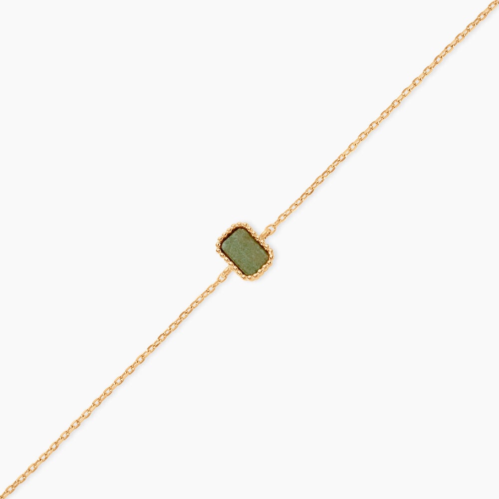 Bracelet Memory Plaqu&eacute; Or Jaune Aventurine - Bracelets fantaisie Femme | Marc Orian