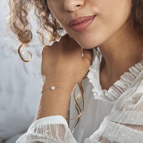 Bracelet Dari Or Blanc Oxyde De Zirconium - Bracelets chaînes Femme | Marc Orian