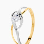 Bague Croise Or Bicolore Oxyde De Zirconium - Solitaires Femme | Marc Orian