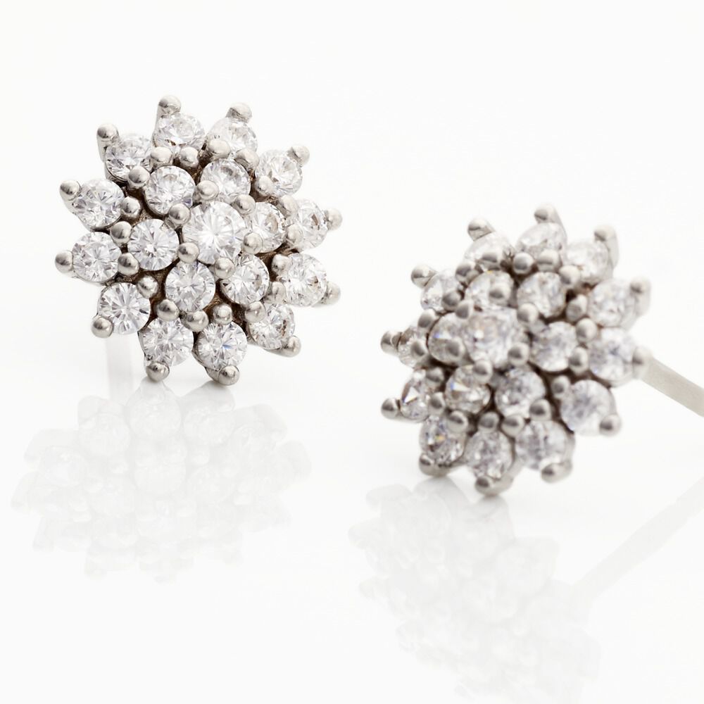 Boucles D'oreilles Puces Allie Croix Or Jaune Oxyde De Zirconium - Puces Femme | Marc Orian