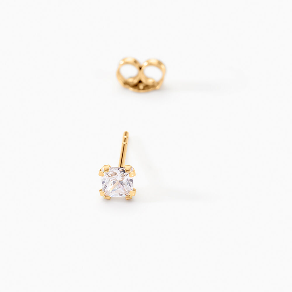Boucles D'oreilles Puces Doreen Or Jaune Oxyde De Zirconium - Puces Famille | Marc Orian