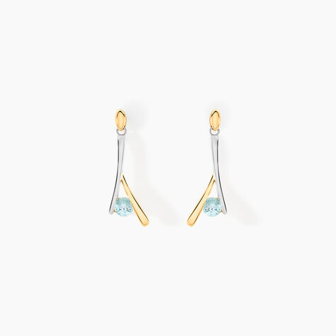 Boucles D'oreilles Pendantes Madli Or Bicolore Topaze - Pendantes Femme | Marc Orian