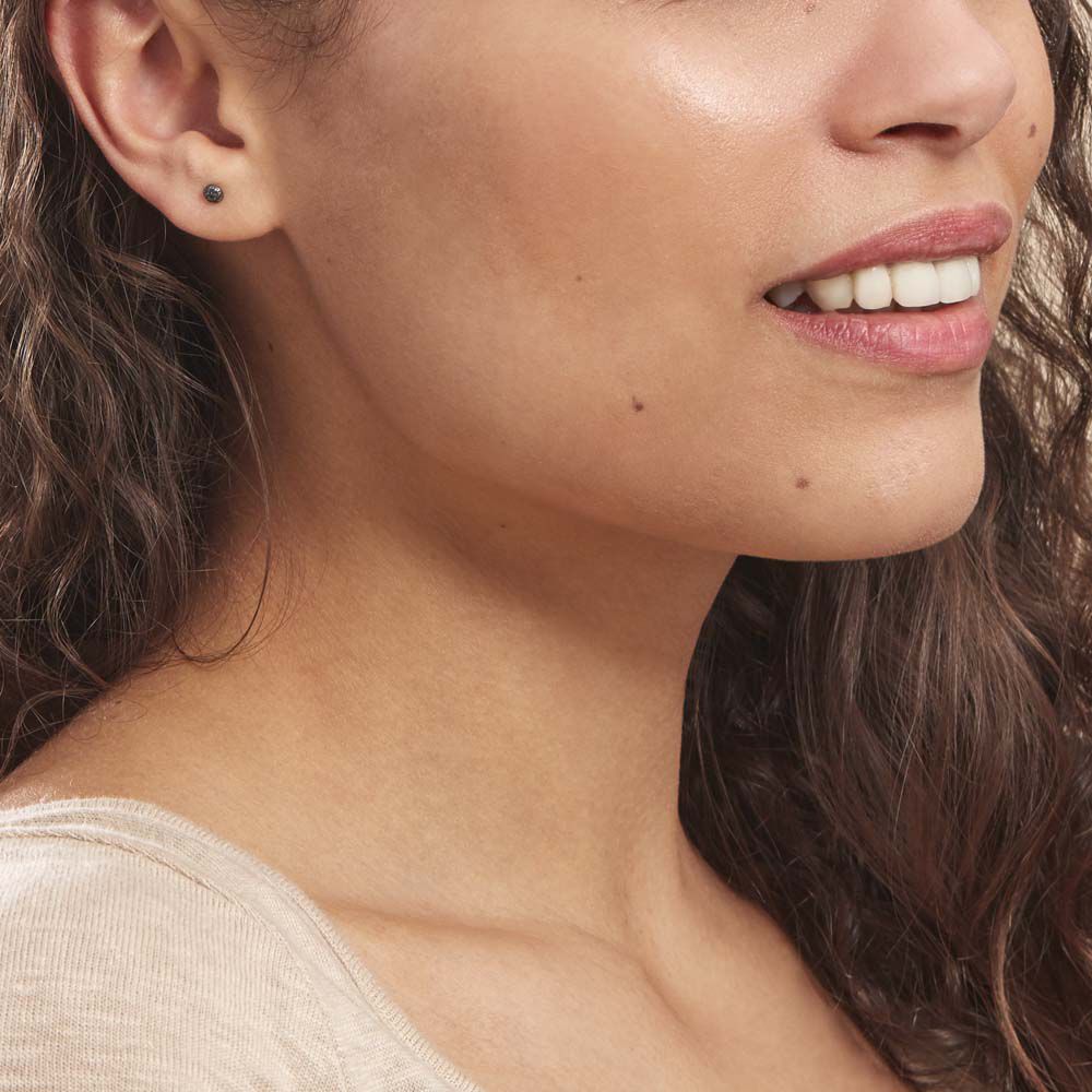 Boucles D'oreilles Puces Teani Or Blanc Diamant - Puces Femme | Marc Orian