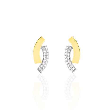 Boucles D'oreilles Puces Vero Or Jaune Oxyde De Zirconium - Puces Femme | Marc Orian