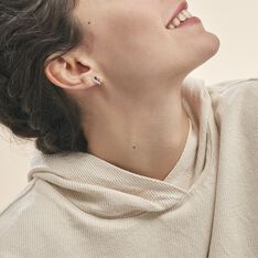 Boucles D'oreilles Puces Sakina Or Jaune Saphir Et Diamant Et Divers - Clous d'oreilles Femme | Marc Orian