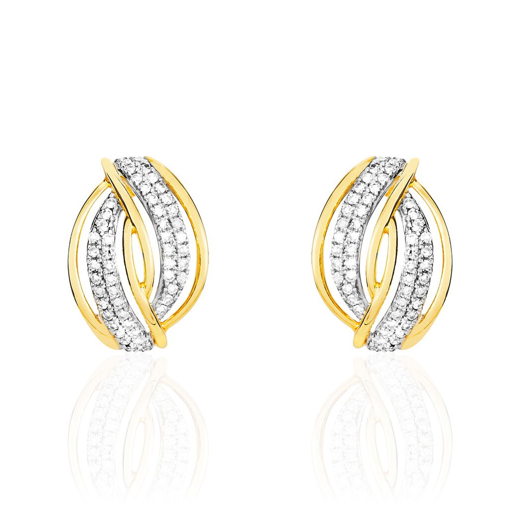 Boucles D'oreilles Puces Enora Or Jaune Diamant - Boucles d'oreilles pierres précieuses Femme | Marc Orian
