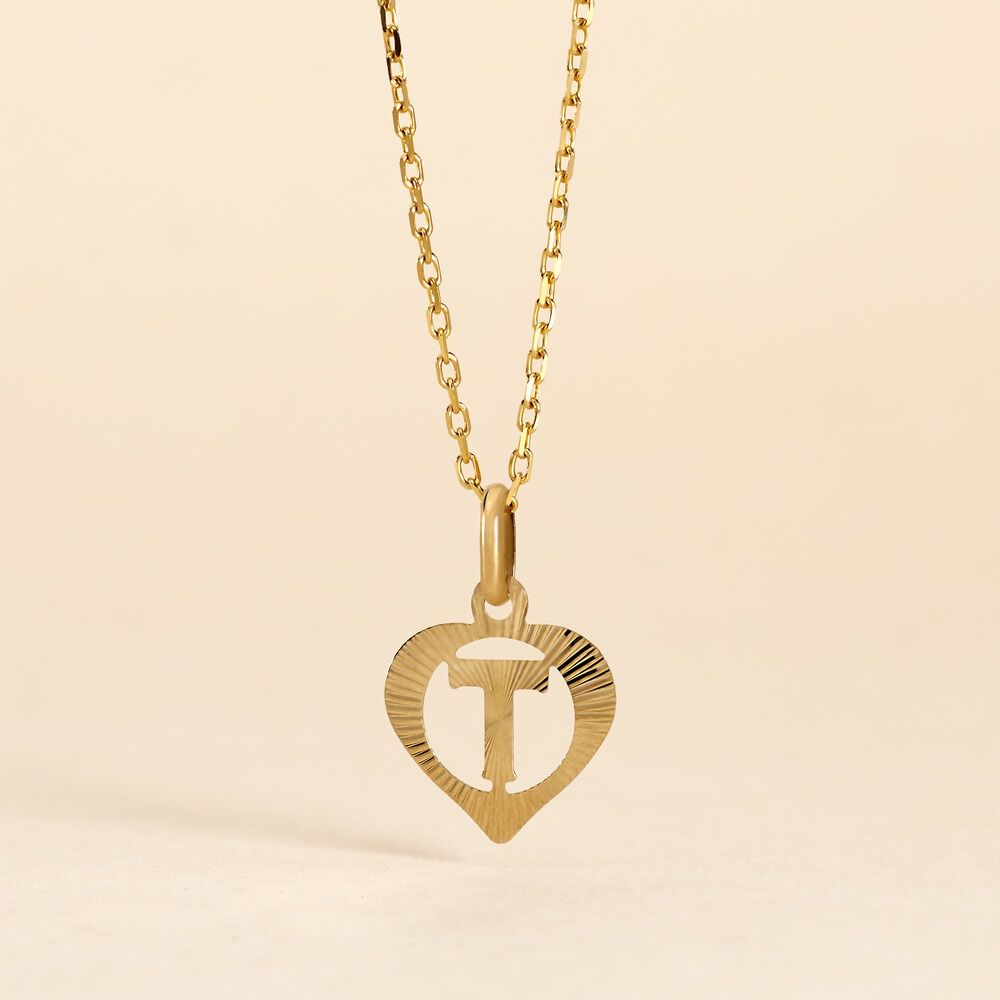 Pendentif Eudocie Coeur Lettre Or Jaune - Pendentifs Famille | Marc Orian