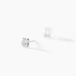 Boucles D'oreilles Puces Eddie Or Blanc Oxyde De Zirconium - Puces Femme | Marc Orian