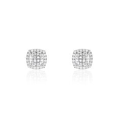 Boucles D'oreilles Puces Or Blanc Naveen Diamants Synthétiques - Clous d'oreilles Femme | Marc Orian