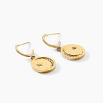 Cr&eacute;oles Acier Dor&eacute; Cristal - Boucles d'oreilles pampille Femme | Marc Orian