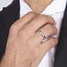 Alliance Ruban Mat Et Billant Biseautee Palladium Blanc - Alliances duo Homme | Marc Orian