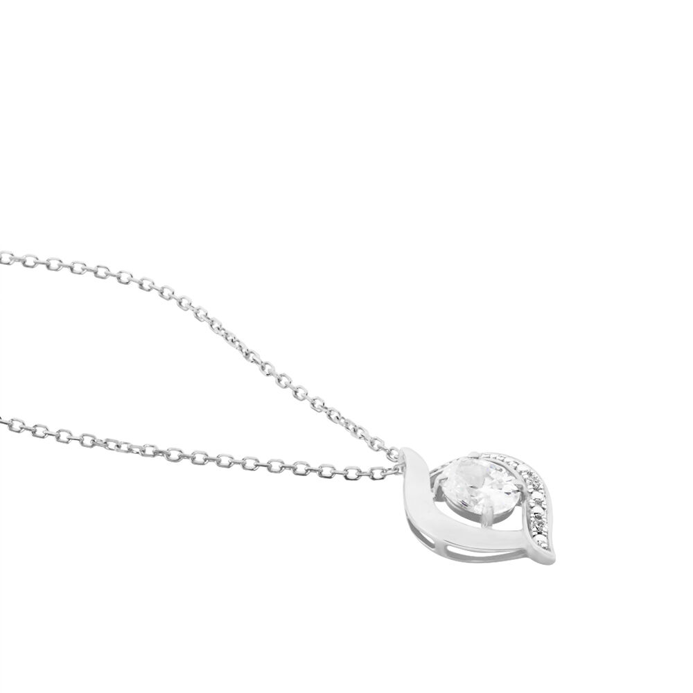 Collier Or Blanc Lydia Oxydes De Zirconium - Colliers avec pierres Femme | Marc Orian