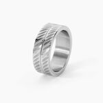 Bague Valen Acier Blanc - Bijoux fantaisie Homme | Marc Orian
