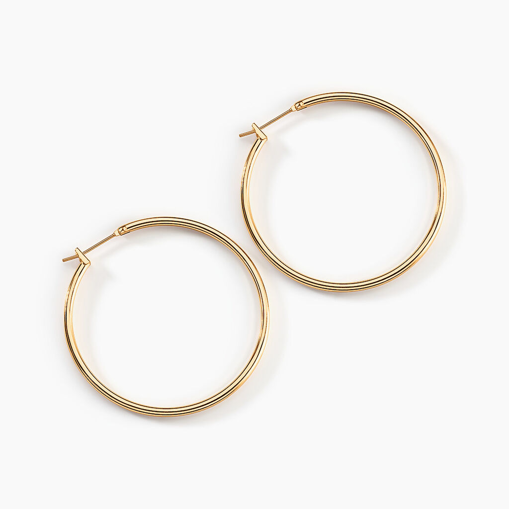 Créoles Ada Lisse Plaqué Or Jaune - Créoles Femme | Marc Orian