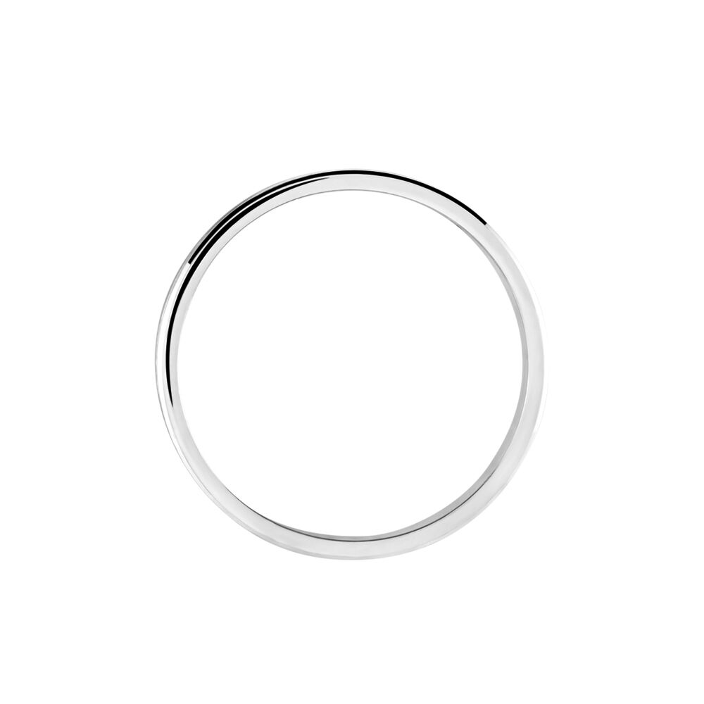 Alliance Abygail Ruban Plat Argent Blanc - Alliances duo Famille | Marc Orian