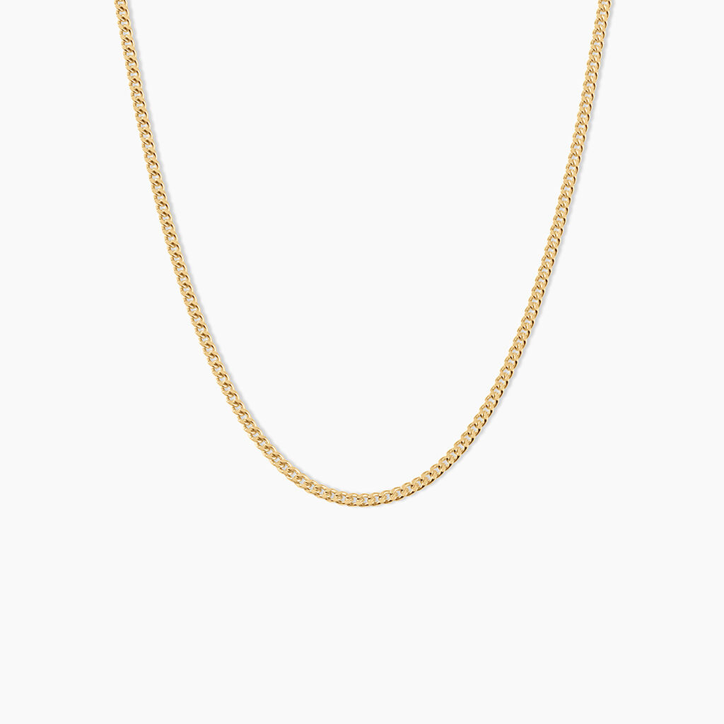 Chaine Ixia Maille Gourmette Diam Argent Dor&eacute; A L'Or 750/1000 - Chaines Unisex | Marc Orian
