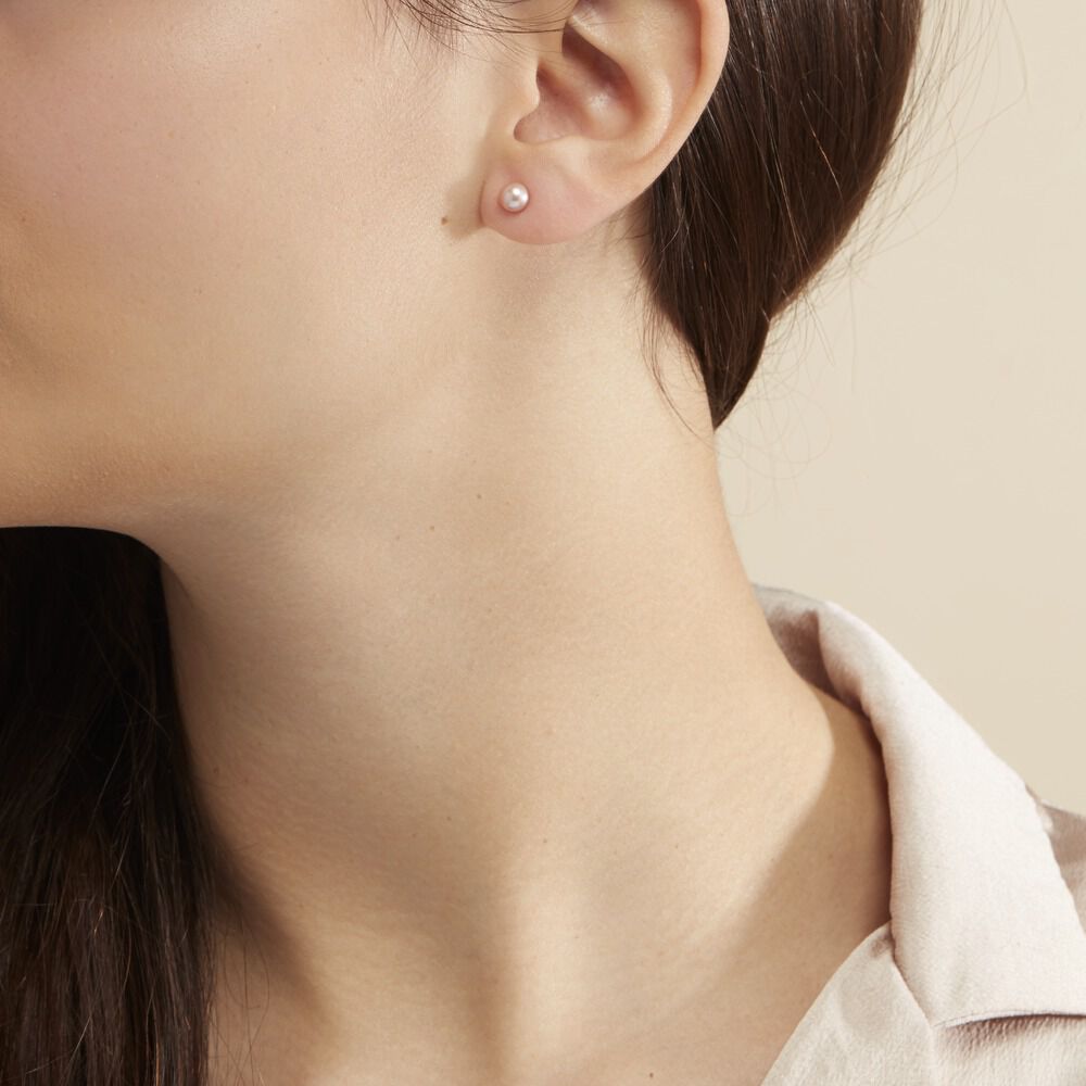 Boucles D'oreilles Puces Ursulina Or Jaune Perle De Culture - Boucles d'oreilles mariage Femme | Marc Orian