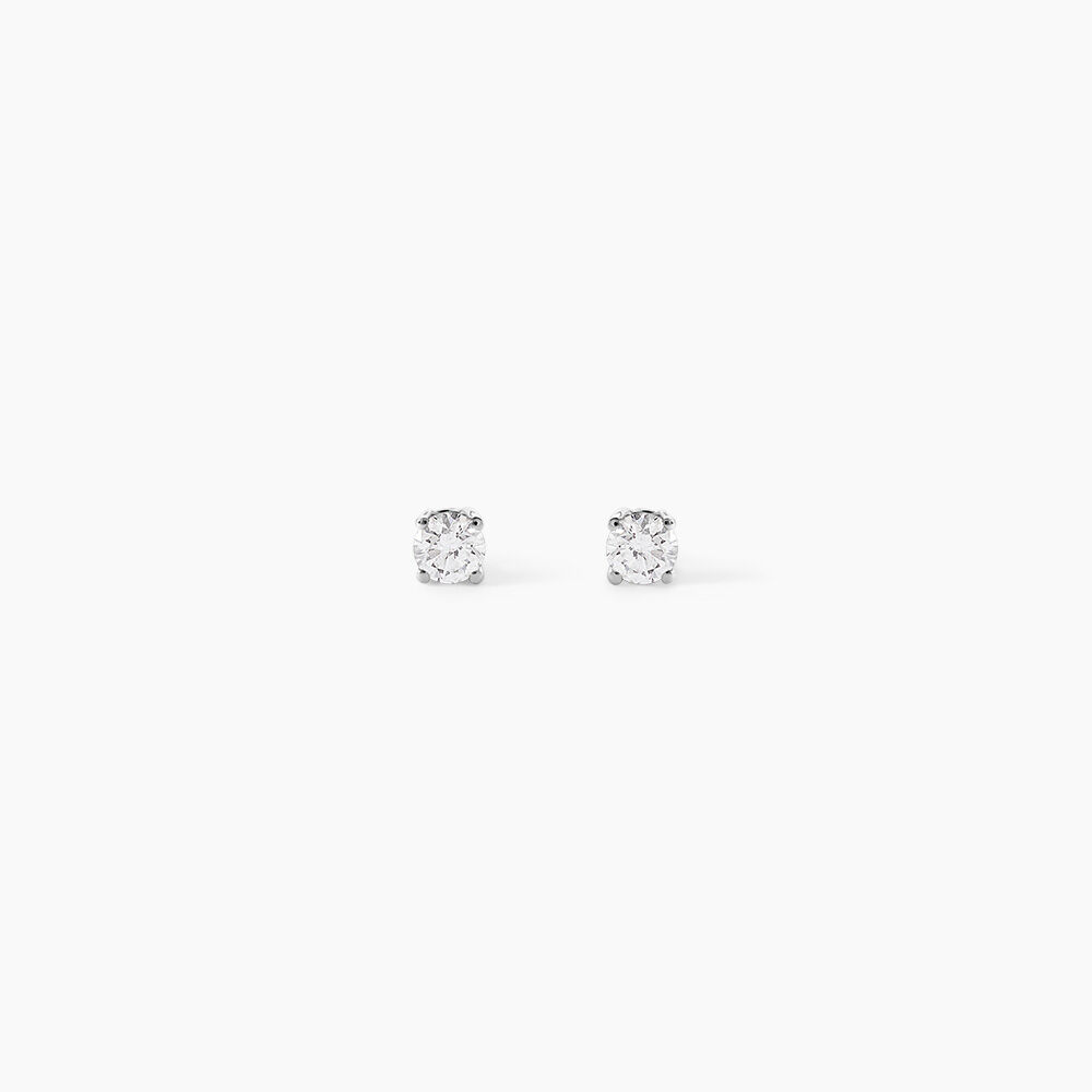 Boucles D'oreilles Puces Or Blanc Victoria Diamants - Puces Femme | Marc Orian