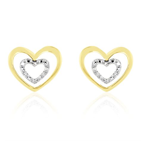 Boucles D'oreilles Puces Or Jaune Juliame Diamants - Puces Femme | Marc Orian