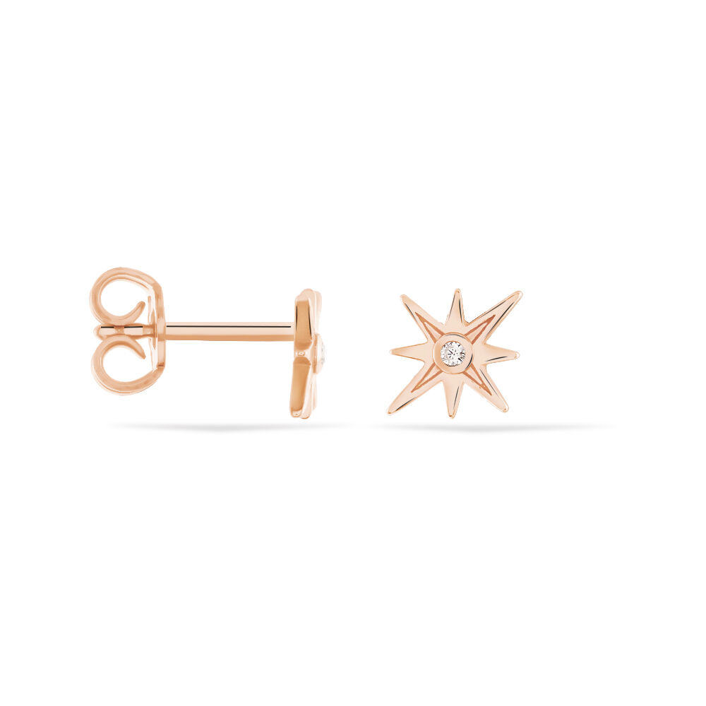 Boucles D'oreilles Puces Maelya Argent Rose Oxyde De Zirconium - Puces Femme | Marc Orian