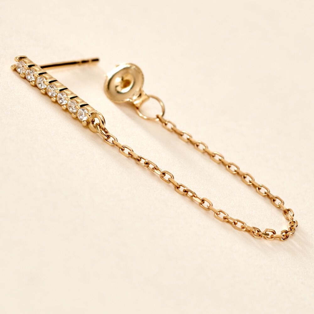 Boucle D'oreille Unitaire Barbra Or Jaune Oxyde De Zirconium - Piercings d'oreilles Femme | Marc Orian