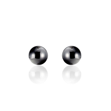 Boucles D'oreilles Puces Orbe Argent Blanc Céramique - Puces Femme | Marc Orian