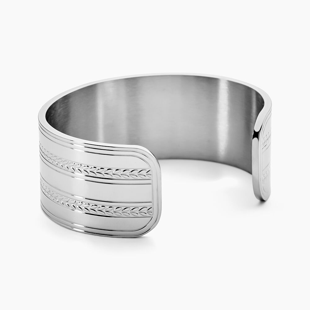 Bracelet Jonc Imagine Segolene Acier Blanc Pierre De Synthese - Bracelets joncs Femme | Marc Orian