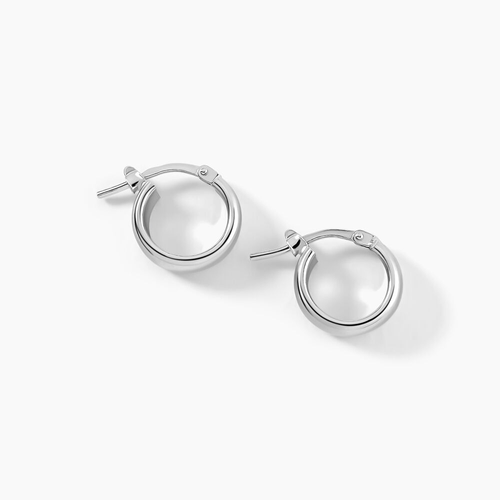 Créoles Lisa Argent Blanc - Créoles Femme | Marc Orian