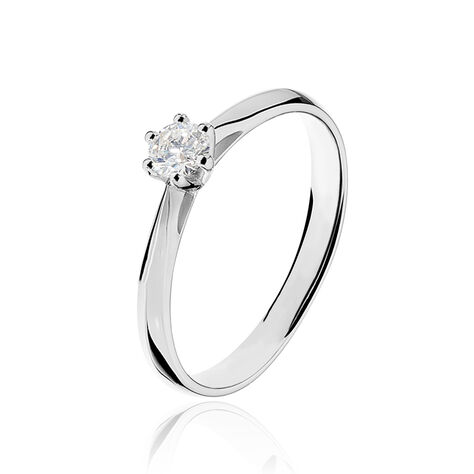 Bague Solitaire Veronika Or Blanc Diamant - Parures de mariage Femme | Marc Orian