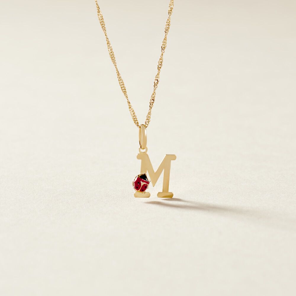 Pendentif Helidie Coccinelle Lettre Or Jaune - Pendentifs Enfant | Marc Orian